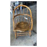 Wooden chair approximately 17 x 35"