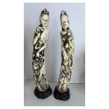 Pair of Resin Relic Art statues  25 x 5"