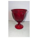 Viking glass 5 1/2 inches tall petal footed,
