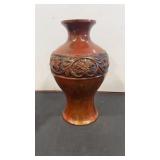 Japanese   red ware vase  9" tall