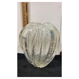 Munro silver and clear vase  11.5" tall x  10"