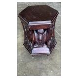 Octagon wooden end table, approximately 20 x 17"