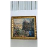 35 x 32" framed painting by artist Coin De Jardin