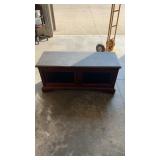 Brown Wooden Chest approx 48" x 18" x 21"