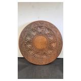 Hand carved solid wood table top very detailed