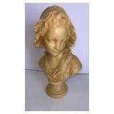 Resin sculpture of a peasant girl signed by
