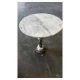 Marble top table wit brass  17 x 15"