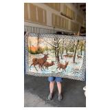 Elk Winter Design Tapestry approx 58" x 38"
