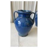 Blue Ceramic Vase approx 10.5"