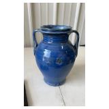 Blue Ceramic Vase approx 10.5"
