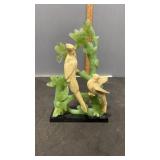 White & Green Faux Jade with Alabaster? Birds on