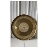 Etched Wall Hanging Brass Tray approx 25" x 25"