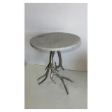 Side table with marble top and metallic antlers