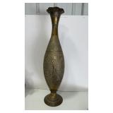 Tall Brass  vase  39.5 x 9"