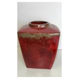 Ceramic Red vase  12.5 x  9"