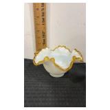 Fenton gold crest bowl double crimped  3"
