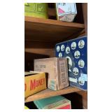 Vintage boxes and tin including good money twist,