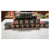 Merry Christmas Wooden Block 14 Blocks