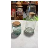 2 Glass Jars with Cork Lids