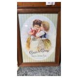 Wood framed puzzle  coats and Clark thread,