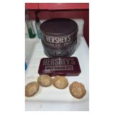 Hersheys  milk chocolate tins and vintage cupcake