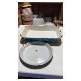 Vintage enamel pan and plate