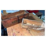 2 advertising cheese wooden boxes