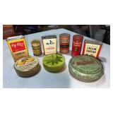 Miscellaneous small advertising tins