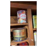 Vintage tins including Lee backing powder and
