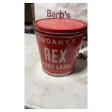 Cudahys Rex Pure lard tin