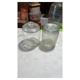 2 Glass Tobacco? Jars with Lids
