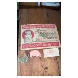 6 cent stamps , advertising sign and more