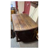 Small vintage wood table with 4 matching chairs