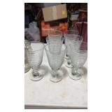7 vintage libbey clear glass goblets