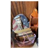 Wooden and metal heart decoration, corner shelf