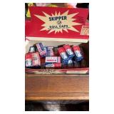 Box of vintage skipper pop caps and stallion 38