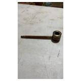 Unmarked Brass and Wood Smoking Pipe