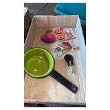 Green enamel ware mini saucepan/pot ,