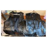 Menï¿½s leather vests size L and size 50