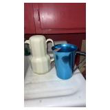 Aqua aluminum pitcher 7.5 inches tall and