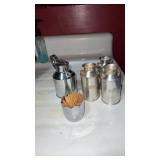 Chrome 10 milk can salt and pepper, shakers,