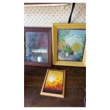 Framed picture of flowers approximately  13.5 x