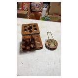 2 Wooden Pipe Rest Holders, Duck-it Walnut Wood