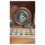 Vintage tins and jelly jars in a wood box