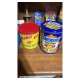 Vintage snickers and peanut kid tin and hersheys