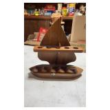 Walnut Wood 5 Pipe Rest Holder Boat Design