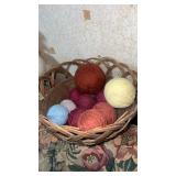 Basket with yarn