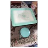 Kids metal top wooden legs desk and metal chair