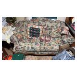 Set of Floral Design Mid Century Sofa with Claw