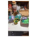 4 Easter Baskets of Colored Fake Grass
